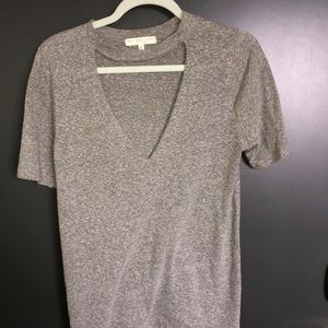 Basic Urban Deep V gray T shirt